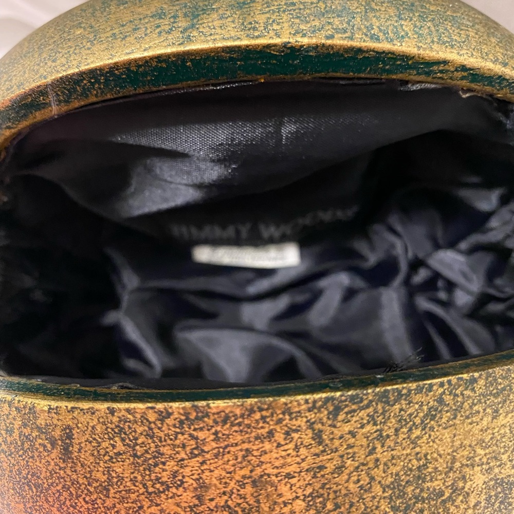 Timmy Woods 'Pointsettia' Acacia Wood Art Purse/Minaudiere W/Dust Cover - Picture 4 of 8